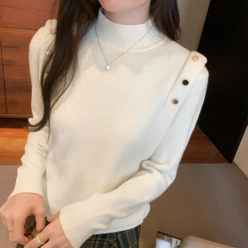 Znbbw Sweater Women's Bottom Sweater Autumn And Winter New Fashionable And Fashionable Black Sweater With Warm And Slim Body - Image 5