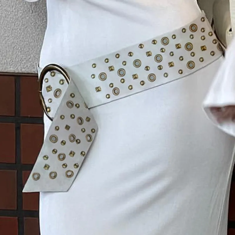 Spicy Girls Fashionable Retro Rivet Ring PU Leather Belt 2024 Sexy Waist Elastic Waist Seal Accessories Belt - Image 3