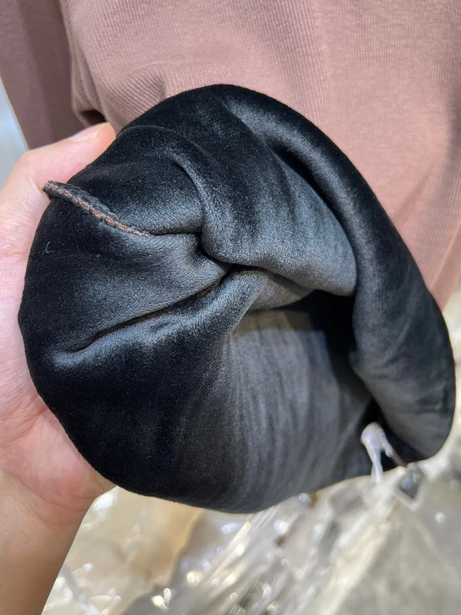 Znbbw Plush Underwear With White Bottomed T-Shirt With Low Round Neck And Long Sleeves In Autumn And Winter Integrated Velvet Warm Blouse - Image 7