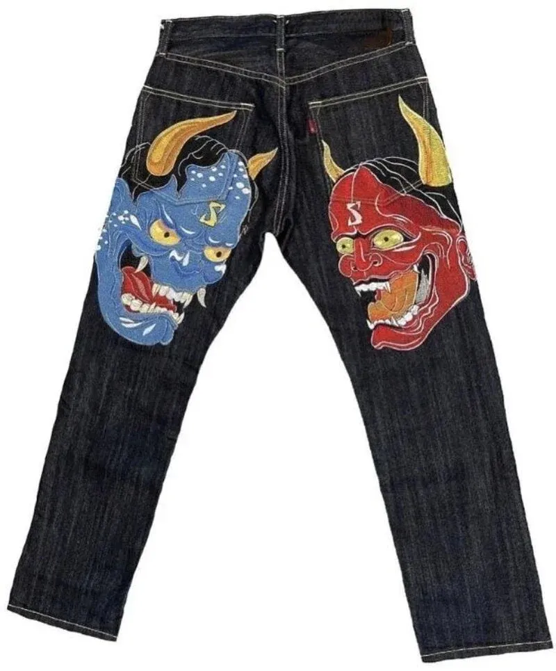 Znbbw High Street Jeans Male Personality Printed Hip Hop Fashion Clothing Straight Pants High Waist Y2K Jeans - Image 3