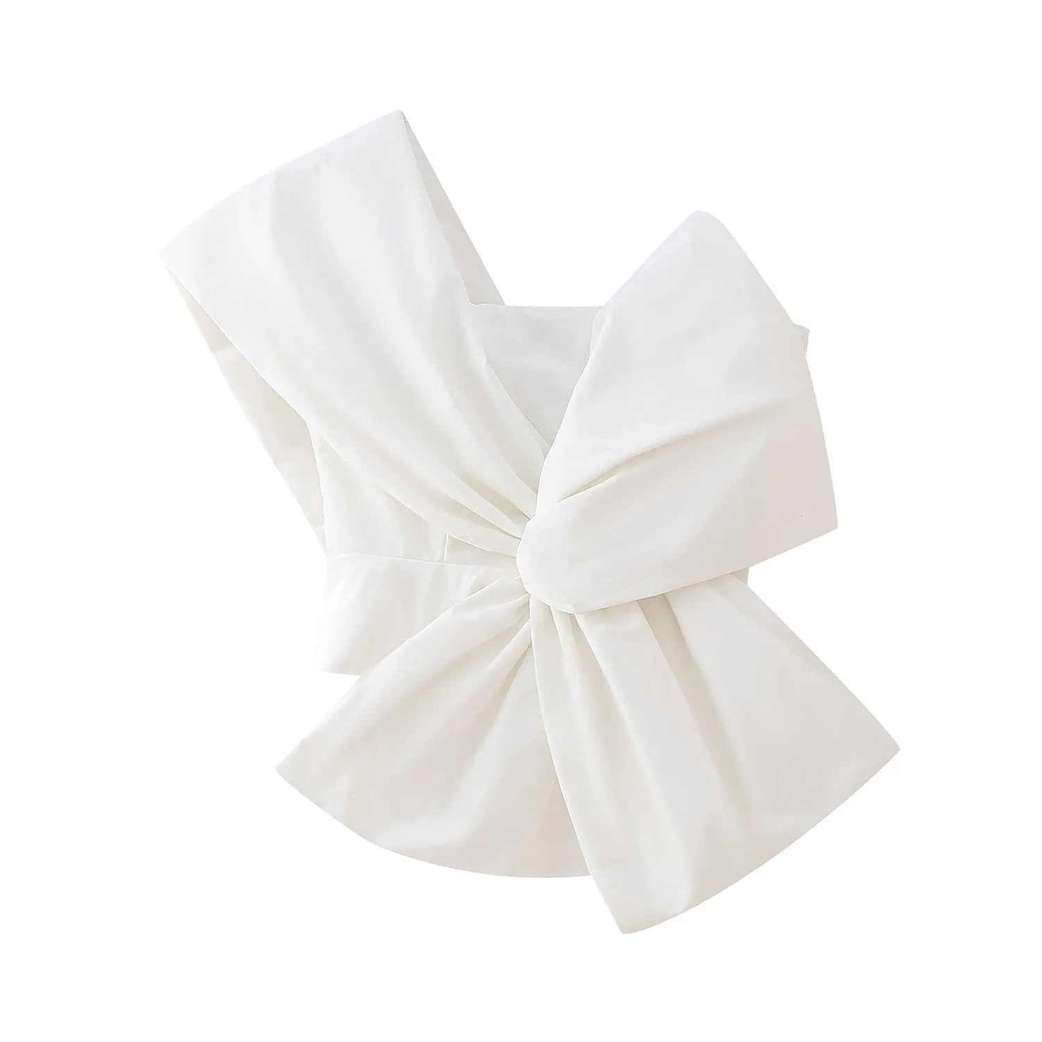 Znbbw Autumn Style Bowtie Asymmetrical Collar Slim Blouse 1210274 - Image 4