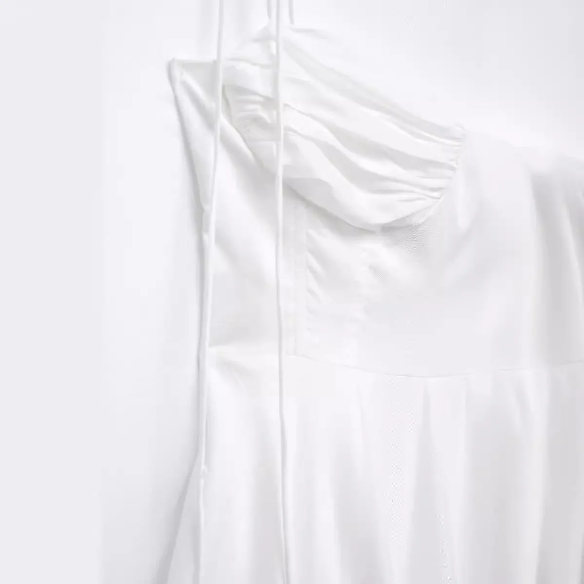 Znbbw / Summer 2024 New European Station Laminated Poplin Dress Ladies' White Skirt 2673072 - Image 3