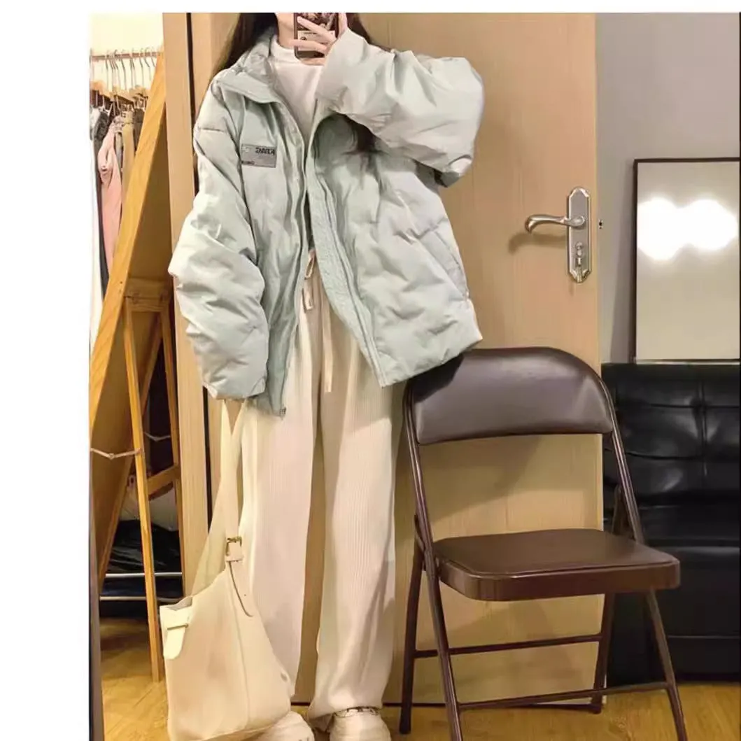 Cotton-Padded Jacket Female 2024 New Winter Korean Department Add Thick Cotton-Padded Jacket Small Oversize Cotton-Padded Coat Tide - Image 2