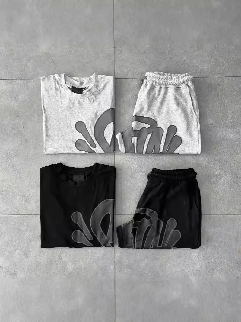 Znbbw Aesthetic High Street Hip-Hop Printed Letter Short-Sleeved T-Shirt Shorts Men's Summer Tide Brand Leisure Sports Suit - Image 12