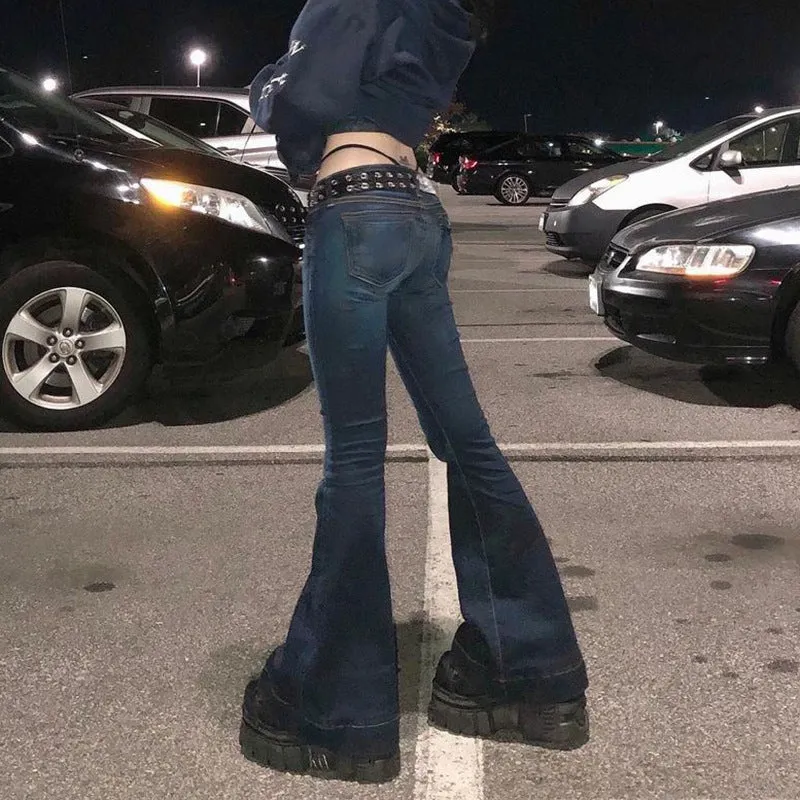 2024 Women's Wear Ins Street Network Celebrity Hot Girl Style Low Waist Shows Thin Slightly Spicy Jeans - Image 3