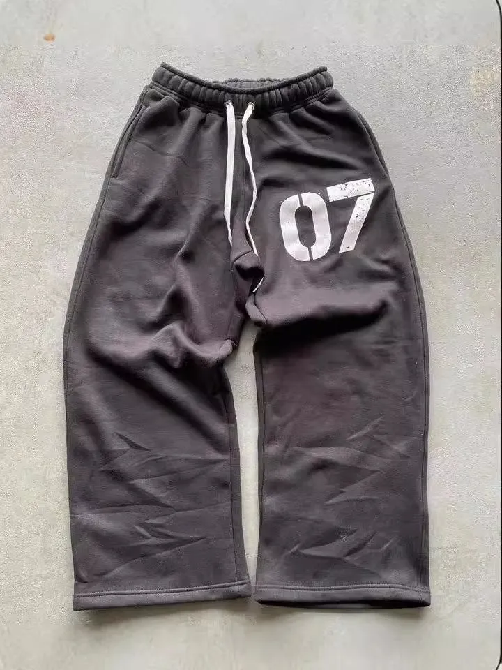 Znbbw Alphabet Printed Trousers Loose Waistband Men's And Women's Fashion Brand Trousers - Image 6