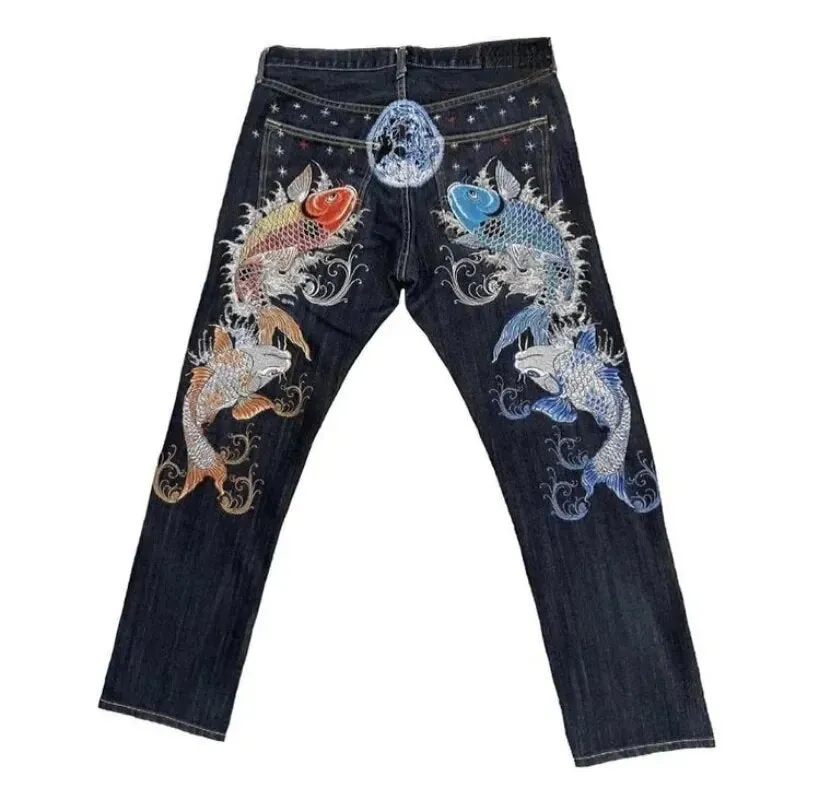 Znbbw High Street Jeans Male Personality Printed Hip Hop Fashion Clothing Straight Pants High Waist Y2K Jeans - Image 5