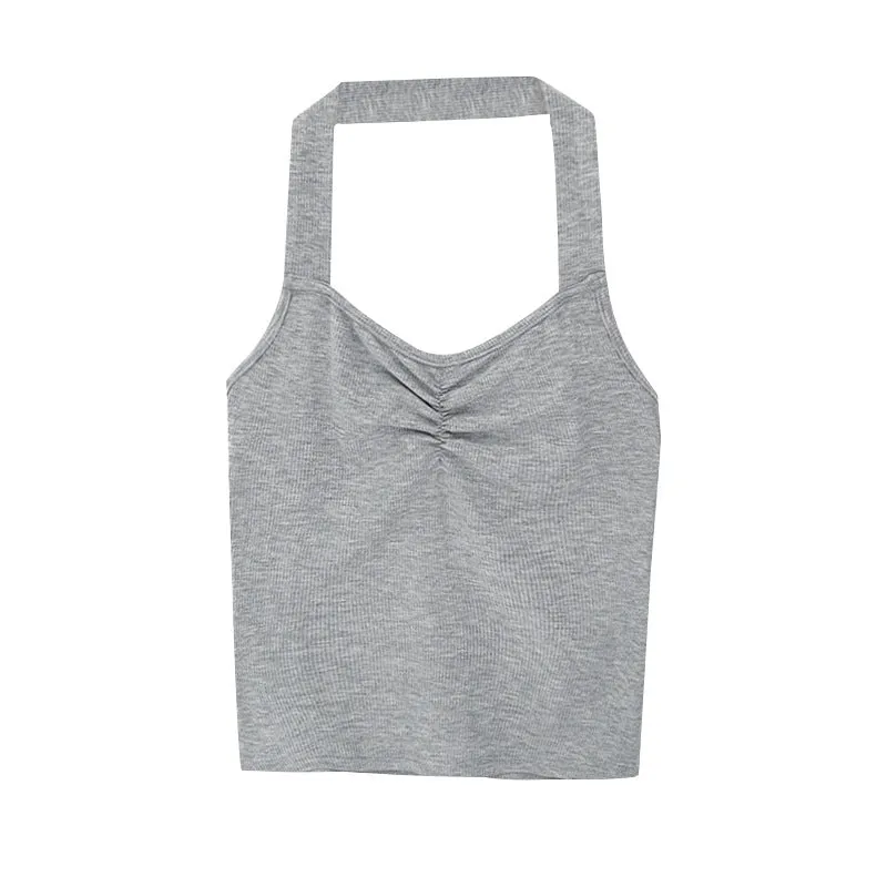 The Sexy Hot Girl Hangs The Neck Suspenders The Vest The Female Summer New Design Feeling Wrinkles The Waist To Show The Thin Inside Wears The Jacket - Image 6