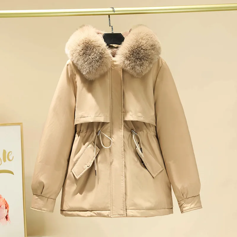 To Overcome The Female 2024 New Add Velvet Add Thick Cotton-Padded Jacket Winter Wear Korean Version Small Down Cotton-Padded Jacket Coat Season - Image 4