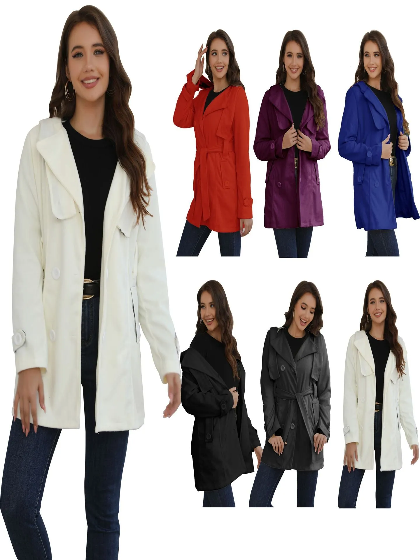 Znbbw Women's Wear 2024 Independent Station Sells New Popular Style Plaid And Hooded Tweed Jackets - Image 10