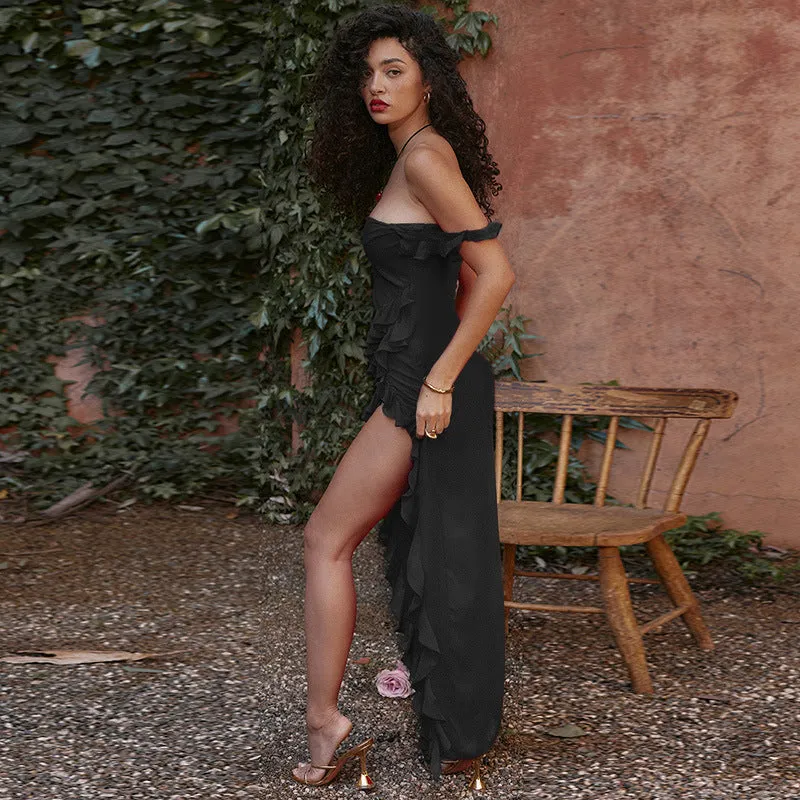 Znbbw 2024 New Spice Girl Slim Tall Forked Ribbon Sexy Suspender Dress Girl - Image 5