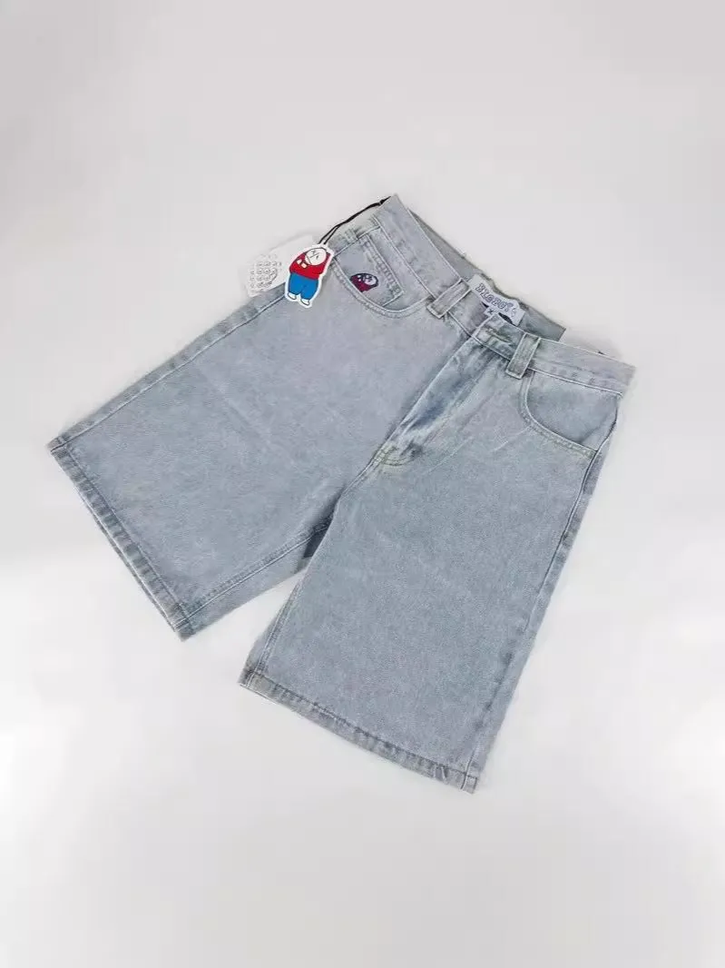 Znbbw Y2k Big Boy Retro Hip-Hop Cartoon Graphics Denim Shorts Embroidered Loose Short Shinahara Short - Image 8