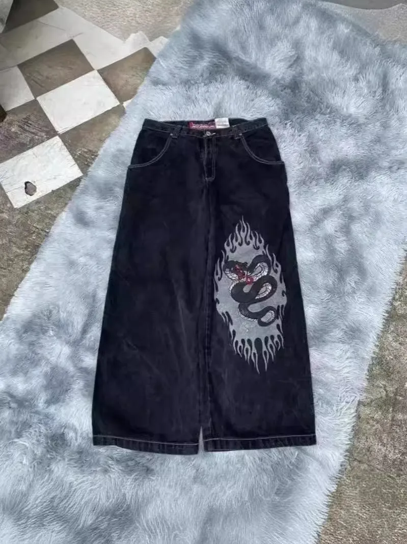 Znbbw Year's Popular Style JNCO Graphics Jeans Y2K Hip-Hop Loose Jeans For Men And Women Harajuku - Image 18