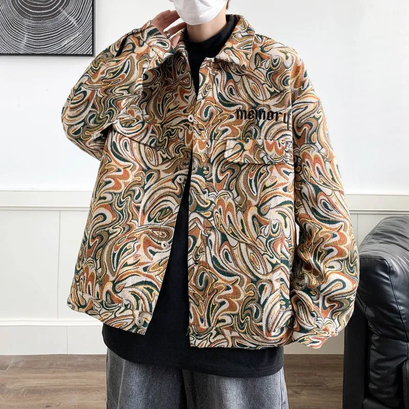 Kong Wind Ins Embroidered Work Jacket Male Autumn Add Fat Add Large Size Tide Fat Man Loose Ruffian Handsome Design Sense Coat - Image 6