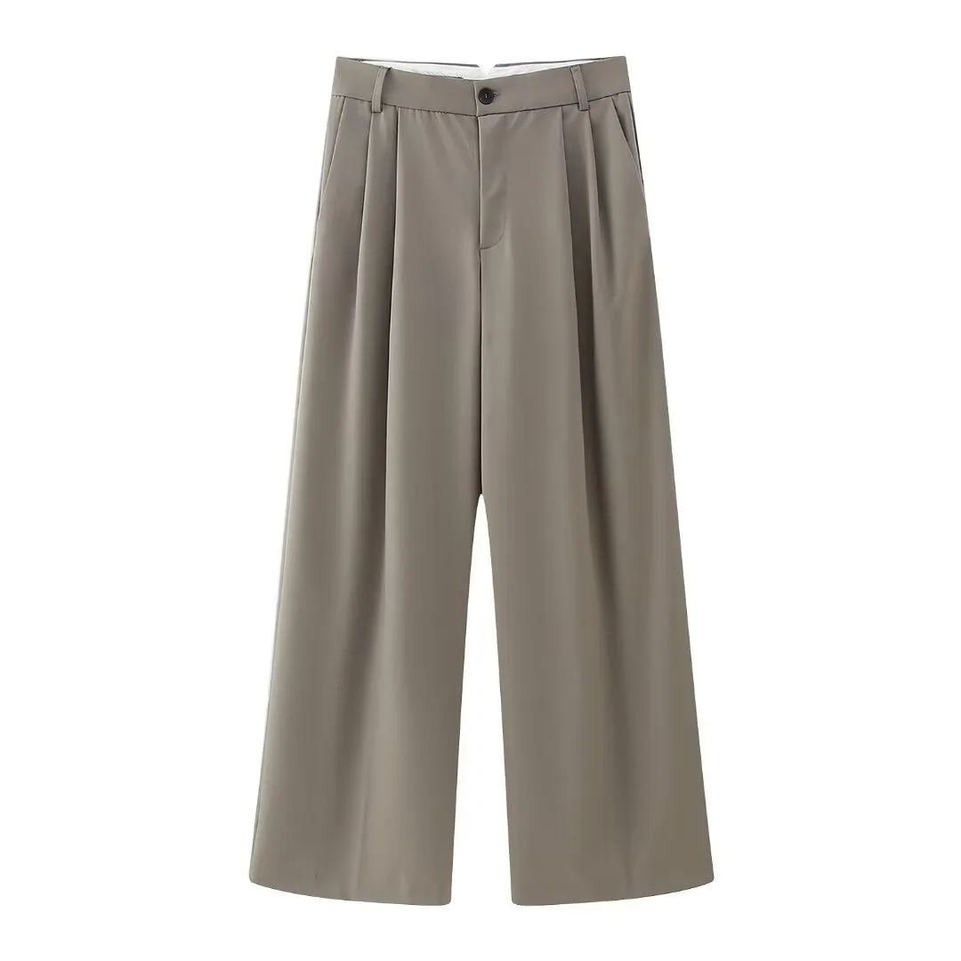 Znbbw Spring Style With Belt Collar Vest 1255882 Pleated Pants 4391412