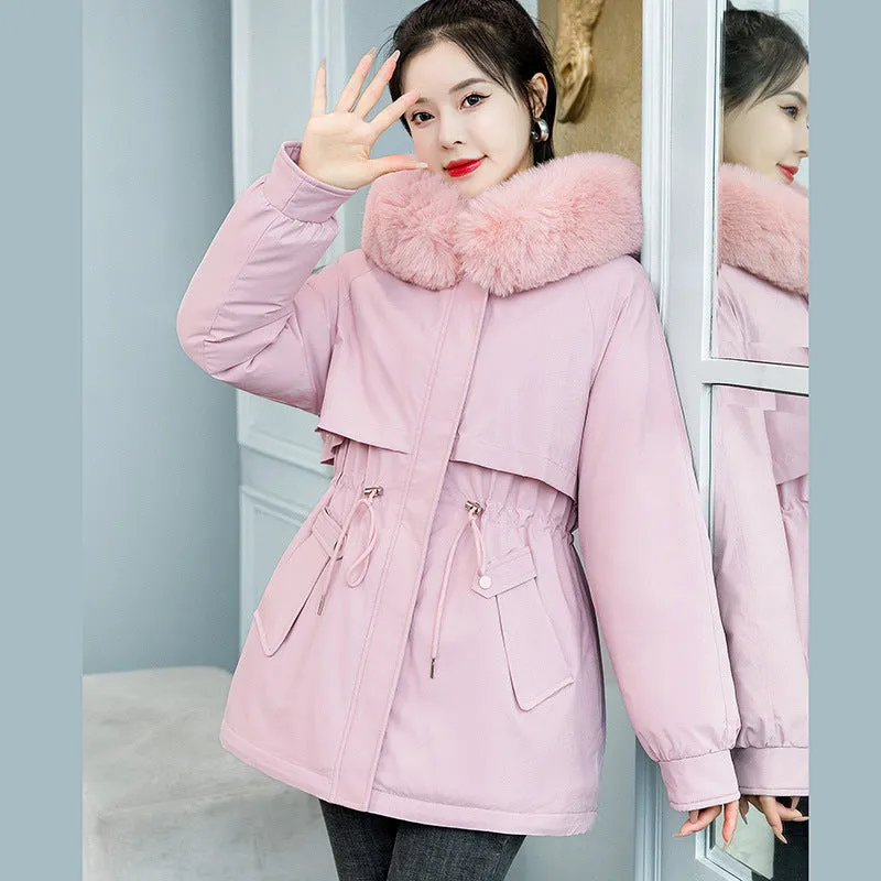 Jacket Female Long Style 2024 New Velvet Pie To Overcome Cotton-Padded Jacket Korean Version Loose Down Cotton Jacket Winter Coat - Image 3