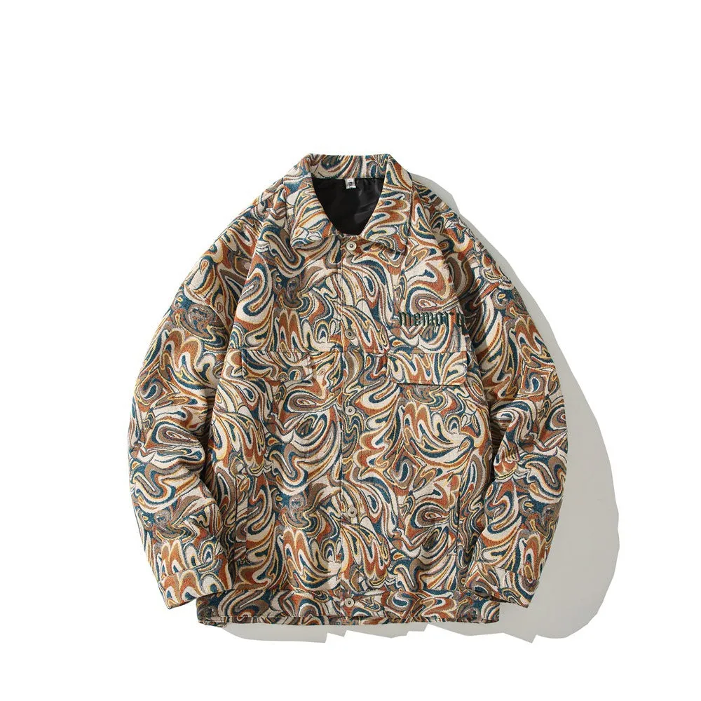 Kong Wind Ins Embroidered Work Jacket Male Autumn Add Fat Add Large Size Tide Fat Man Loose Ruffian Handsome Design Sense Coat - Image 5