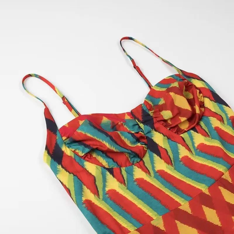 Znbbw Women's Print Slim Sling Dress - Image 4