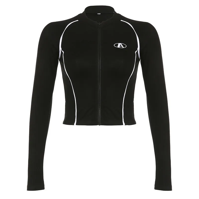 High Street Function Wind Impact Color Zipper Spliced Slim Long-Sleeved Jacket 2024 Summer New Style Cool Handsome Thin Blouse