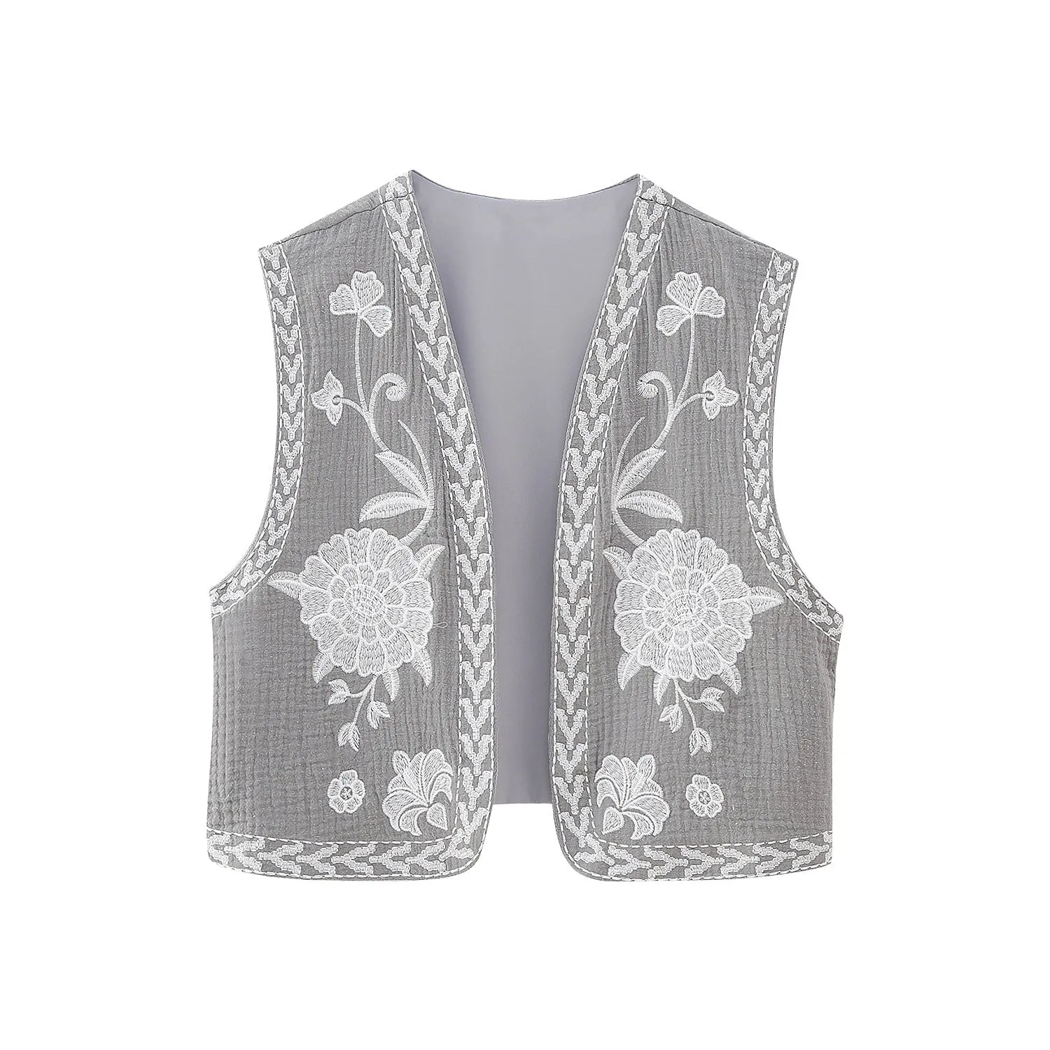 Znbbw New Embroidery Cardigan Fashion Vest 6895023 - Image 6