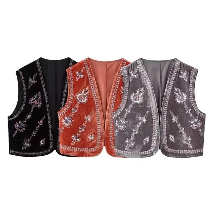 Znbbw And Winter New Beaded Embroidered Velvet Vest 6895232 - Image 6