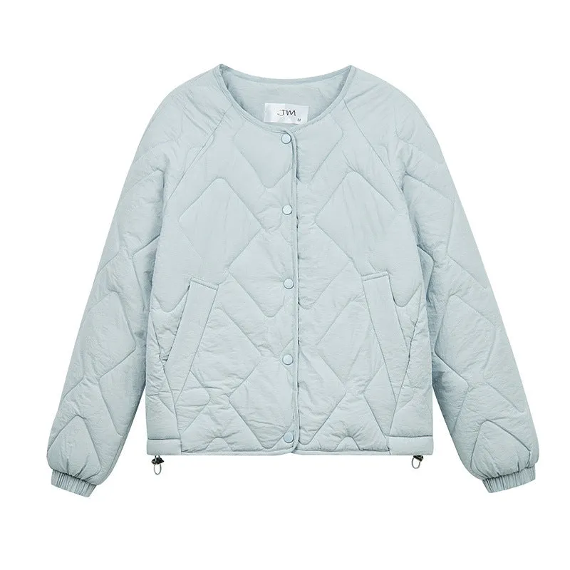 Version Of The Small Man Wearing Light Diamond Cotton Coat Female Autumn Winter New Simple Fashion Short Warm Padded Clothes - Image 5