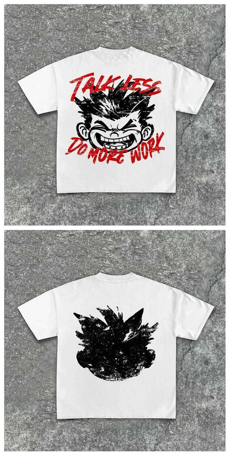 Znbbw Wear Y2K Clothing T-Shirt Men's And Women's Hip-Hop Cartoon Printed T-Shirt Gothic Super Cotton Short Sleeves - Image 4