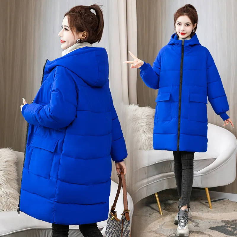 Fat Large Size Cotton-Padded Jacket Female 200 Fat Mm Loose Pregnant Women In The Long Down Cotton-Padded Jacket 300 Jin Coat Tide - Image 2
