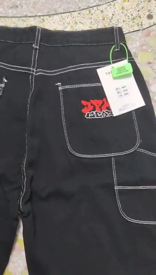 Znbbw Baggy Jeans Street Hip-Hop Rock Pattern Harajuku Wide-Legged Straight-Leg Pants - Image 16