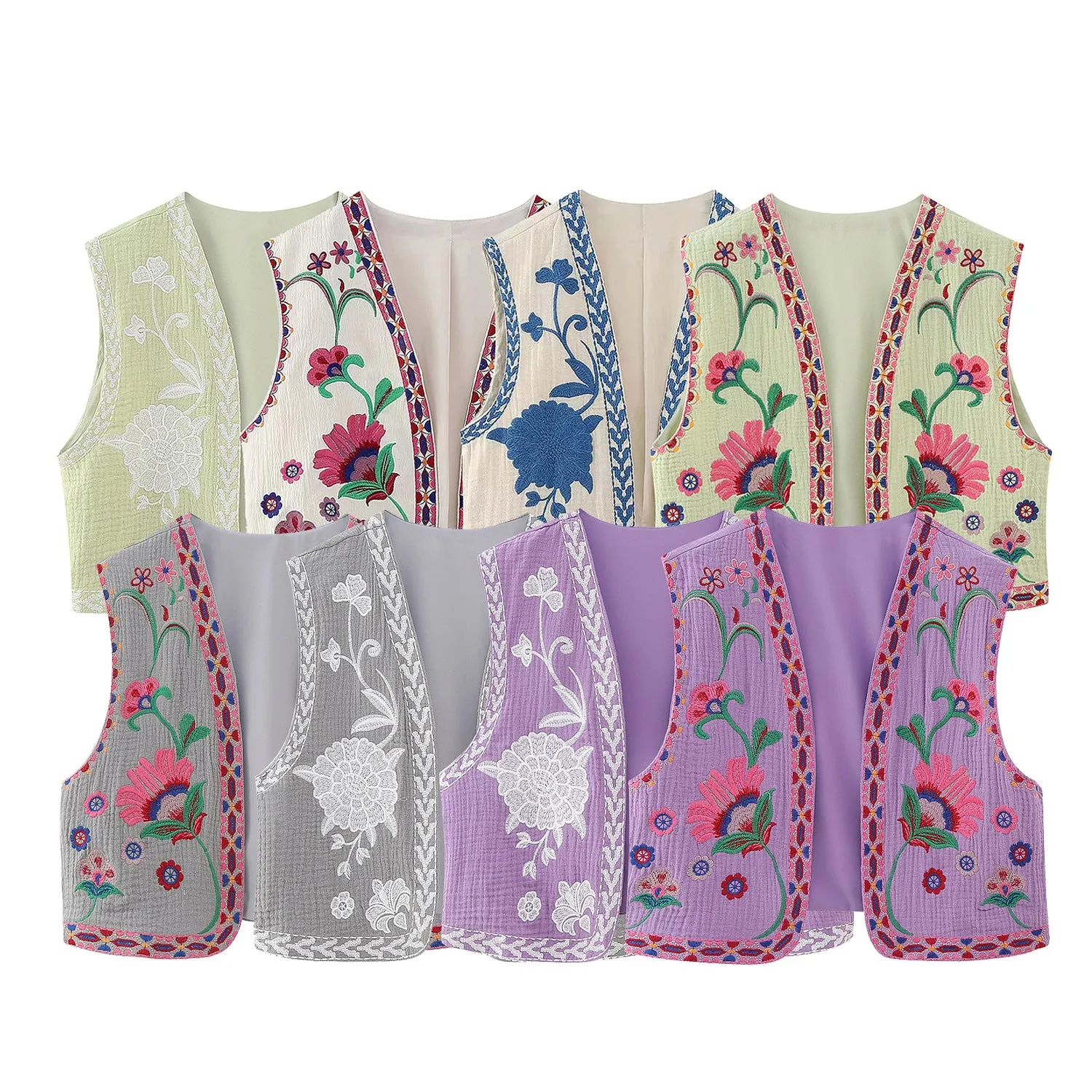 Znbbw New Embroidery Cardigan Fashion Vest 6895023 - Image 16