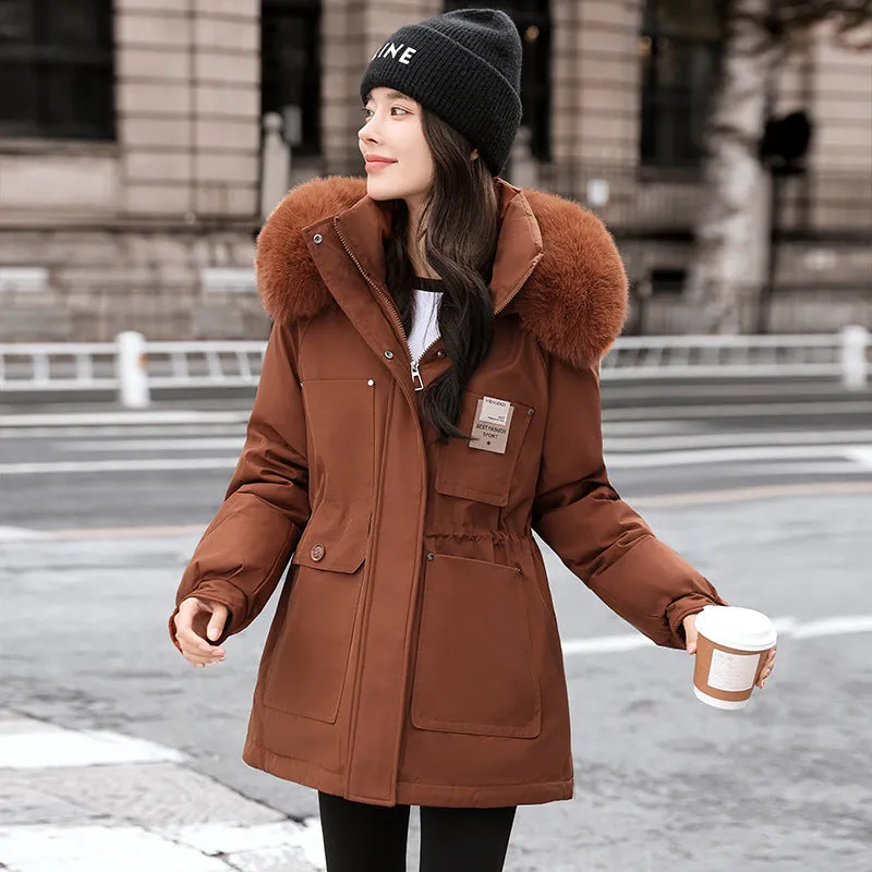 Winter New Parker Cotton Clothes Female Long Korean Version Loose Fashion Cotton-Padded Clothes Waist Show Thin Cotton-Padded Jacket Coat - Image 3