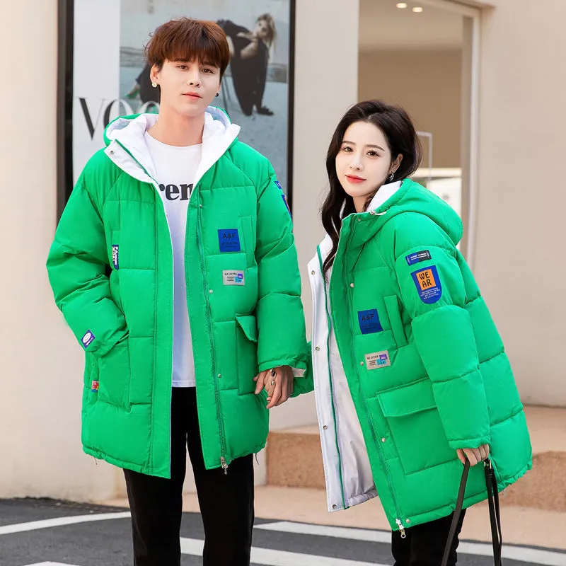 The Winter Of 2024, Both Sides Wear Long Cotton Clothes Male Popular Brand Ruffian Handsome Loose Design Sense Fashion Warm Padded Clothes - Image 5