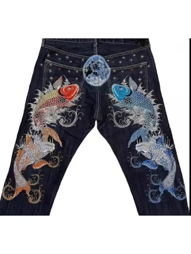 Znbbw High Street Jeans Male Personality Printed Hip Hop Fashion Clothing Straight Pants High Waist Y2K Jeans - Image 6