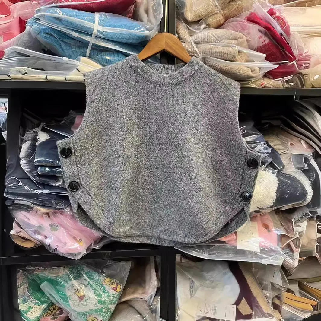 Znbbw 2024 Short Button Knitted Vest Women's Vest - Image 5