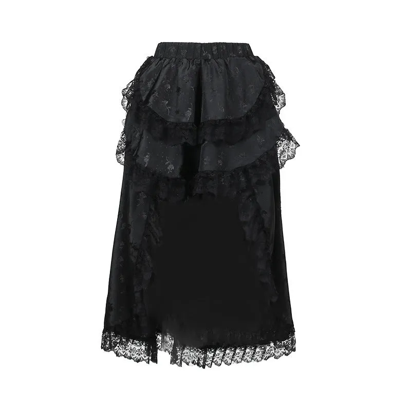 Znbbw Autumn New Trailing Waist Skirt Temperament Elegant Court Style Jacquard Spliced Blouse Girl - Image 2