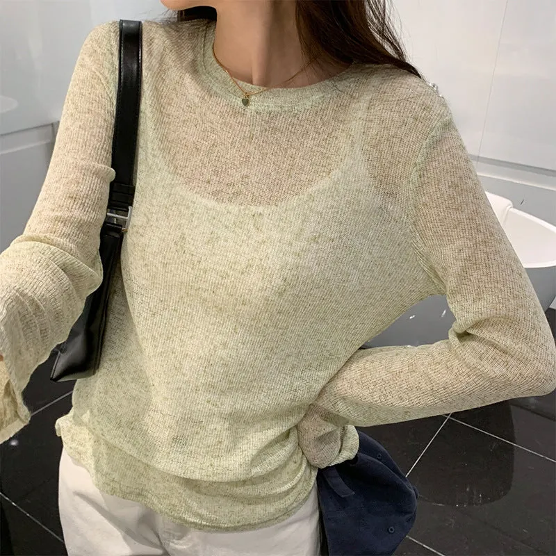 Znbbw Version Of The New Summer 2024 Snowflake Sunscreen Thin Slim And Solid Color Sweater