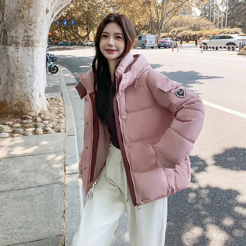 A Color Bread Suit Hooded Korean Version Cotton-Padded Clothes Female Loose Winter Thick Fashionable Versatile Warm Coat Temperament Tide - Image 5