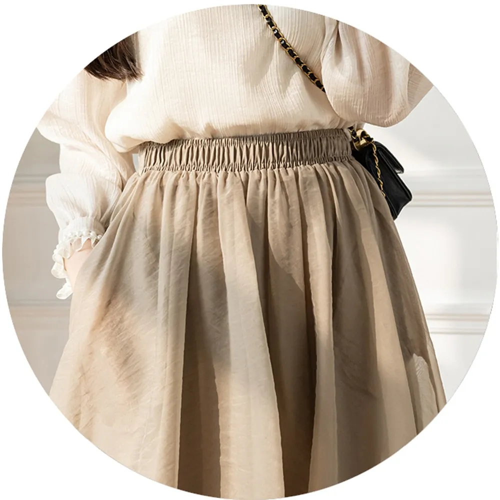 Znbbw Women Skirts Princess Mesh Stitching 2 Layers Pleated Skirt Spring Summer Casual Chic A-Line Skirts Faldas Mujer Moda Jupe 2023 - Image 2