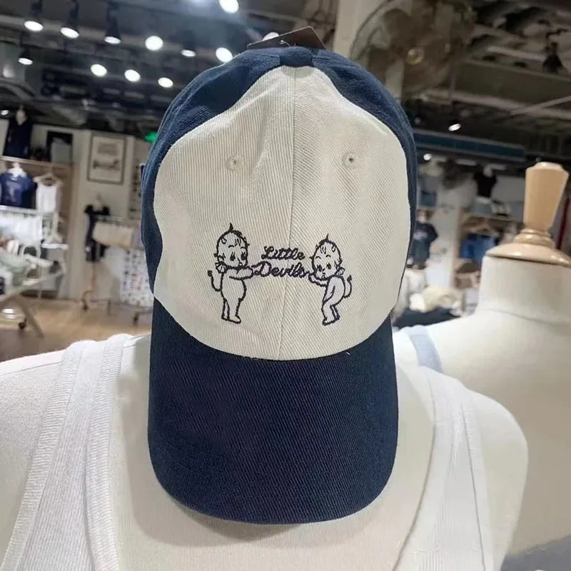 Znbbw Angel Embroidery Baseball Cap Women Four Season Beige Cotton Sunscreen Hat Femme Harajuku Casual Cute Graphic Hats 2024 - Image 7