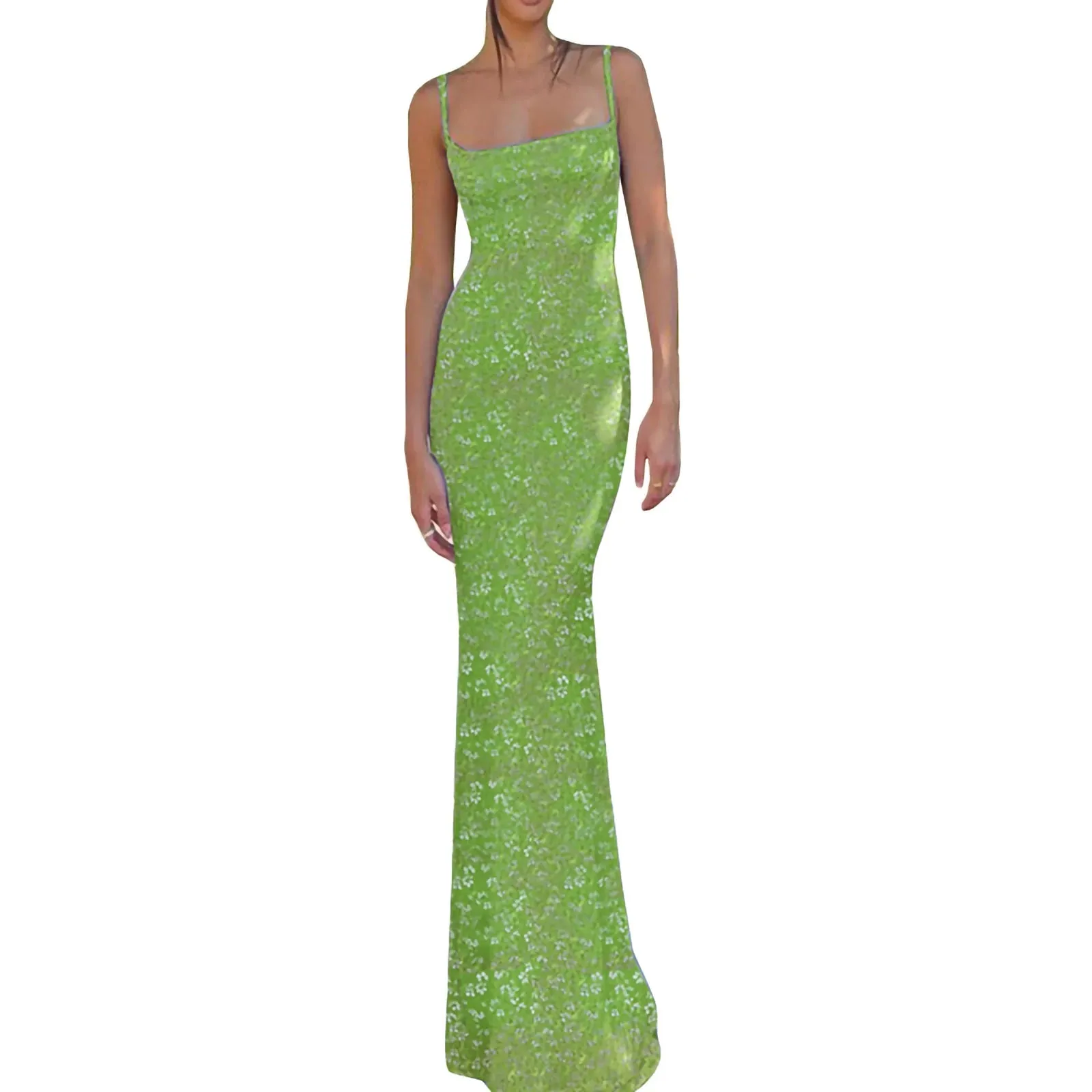 Znbbw Backless Floral Print Long Dress Party Club Vacation Outfits for Women Sexy Sleeveless Bodycon Casual Summer Holiday Dress - Image 7