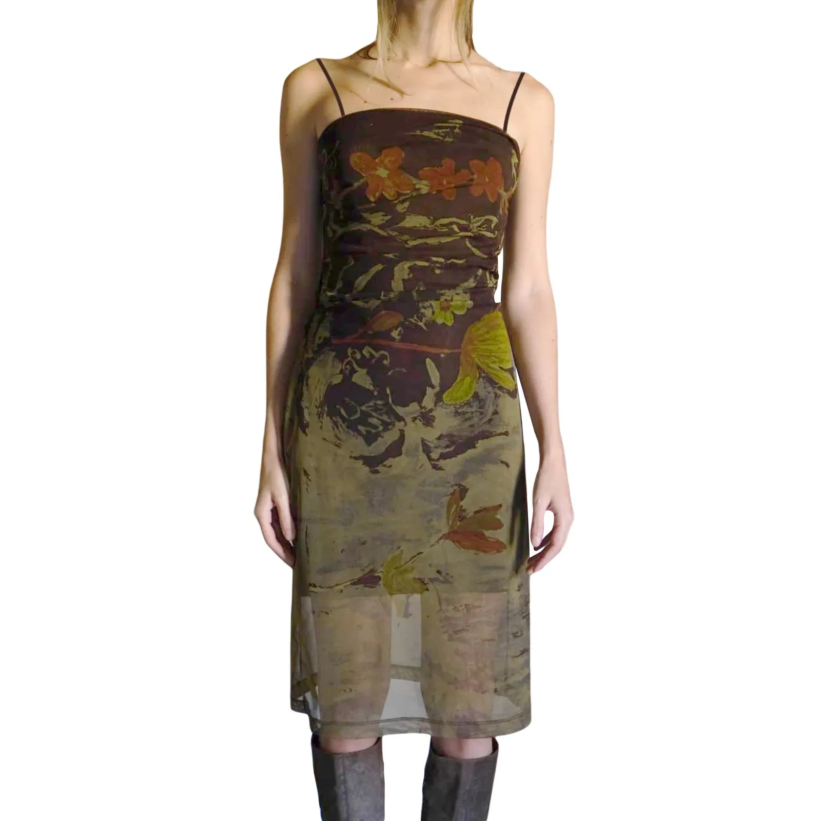 Znbbw Backless Mesh Dress for Women - Y2K Sleeveless Spaghetti Strap Party Dress Perfect for Cocktail Beach and Streetwear - Image 5