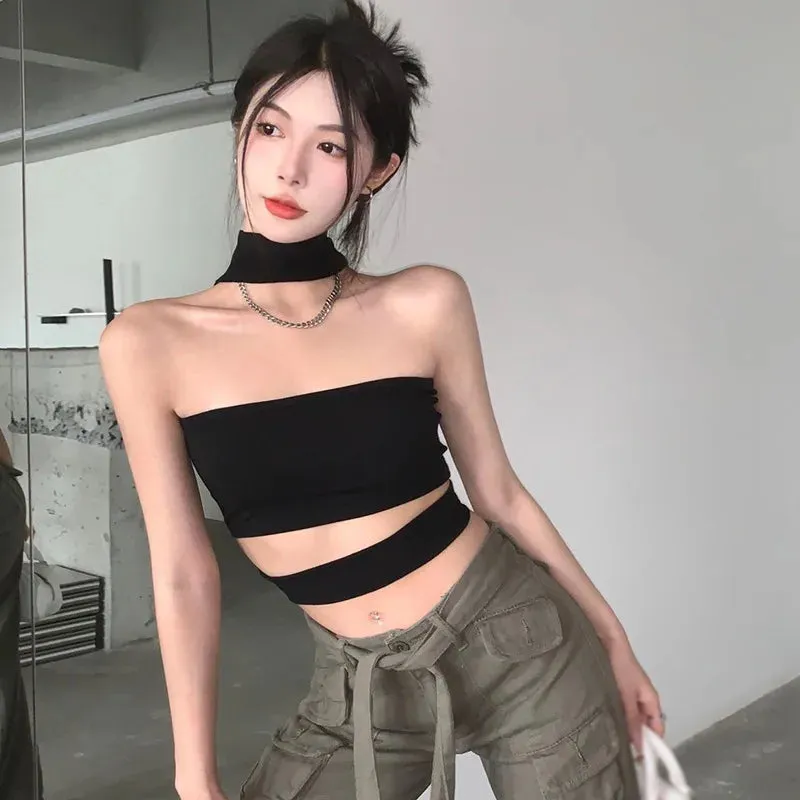 Znbbw Women's Camisole Slim Sexy Exposed Navel Sleeveless Tops Summer Solid Color Camisole - Image 3