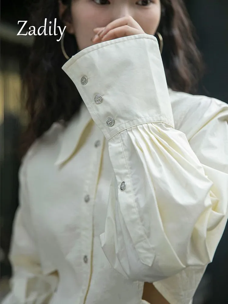 znbbw 2023 Spring New Streetwear Long Sleeve Women Shirt Korea Style Hollow Out Button Up Woman Crop Tops Blouse Party Clothing - Image 4