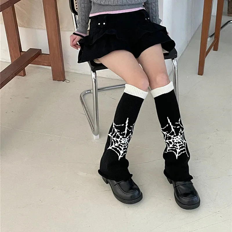 Znbbw Academic Skeleton Socks Y2K Wide Leg Socks Knitted Warm JK Girls Leg Warmers Long Leg Lolita Socks - Image 4