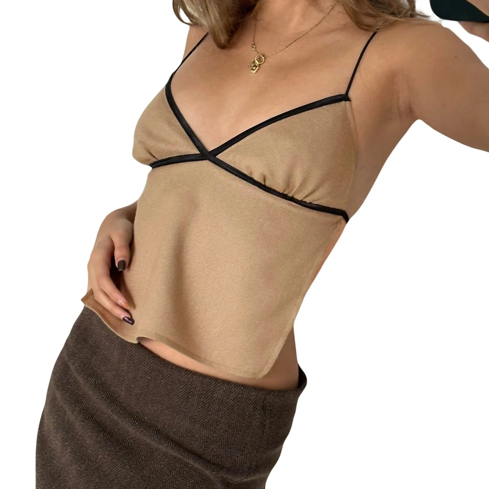 Znbbw Women Y2K Fairycore Grunge Backless Crop Top Vintage Sexy Tie Up Spaghetti Strap Camisole Summer Mini Vest E-Girl Streetwear - Image 4