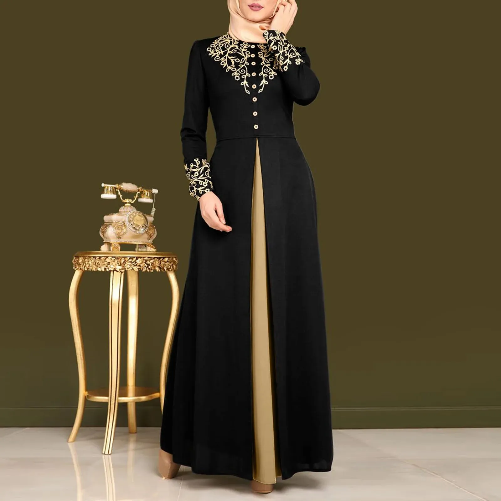 Znbbw and Elegant Abaya Turkey Islamic Arabic Hijab Dress Women's Muslim Kaftan Long Dress Ladies Dubai Turkish Clothing - Image 2