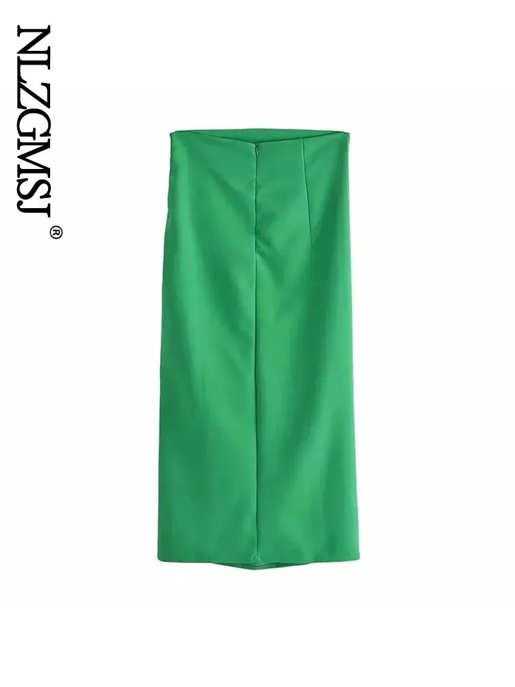 Znbbw ZBZA Skirts Womens 2023 Two Piece Set Linen Blend Cropped Women Shirt Draped Skirt Autumn Fashion Casual Dress Sets - Image 14