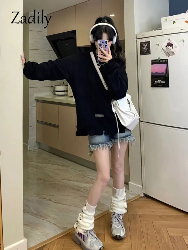 znbbw 2023 Autumn Oversize Hip Hop Print Women Sweatshirts Streetwear Long Sleeve Loose Ladies Hoodies Pullovers Female Tops - Image 4