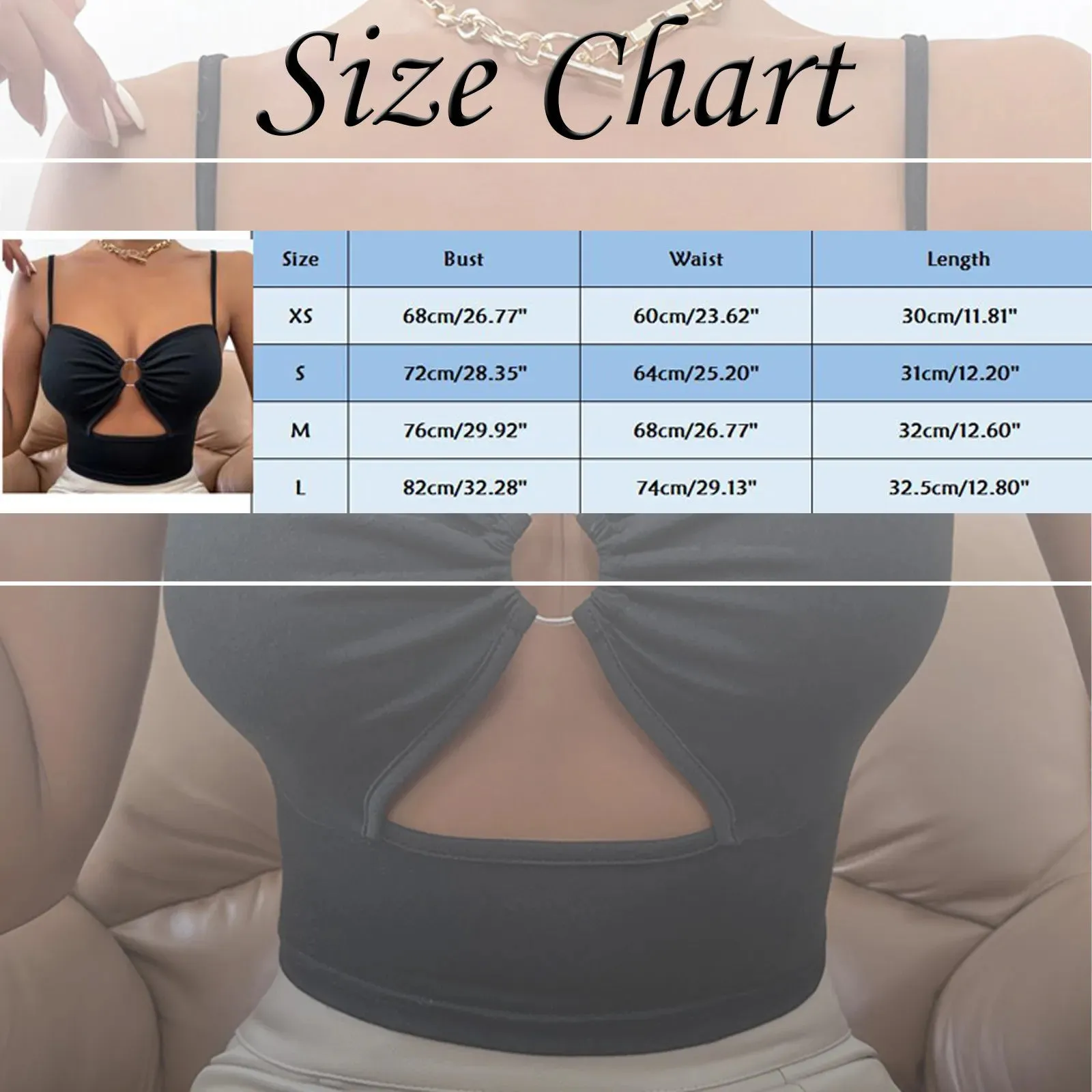 Znbbw Women Sexy Camisole Fashion Black Spaghetti Strap Cami Ring Linked Streetwear Sleeveless Tops Female Skinny Clubwear Slim Vest - Image 6