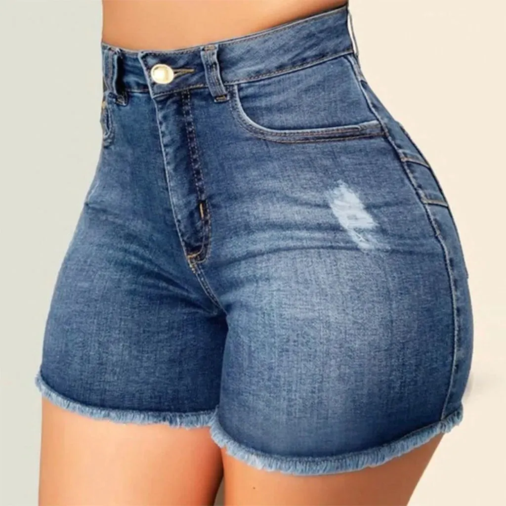 Znbbw Women Push Up Denim Shorts Ripped Jeans High Waisted Hotpant Slim Fit Denim Short Summer Fashion Female Sport Ultra Shorts - Image 7